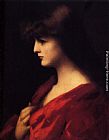 Jean-Jacques Henner Study Of A Woman In Red painting